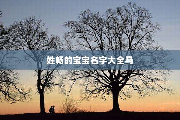 姓畅的宝宝名字大全马