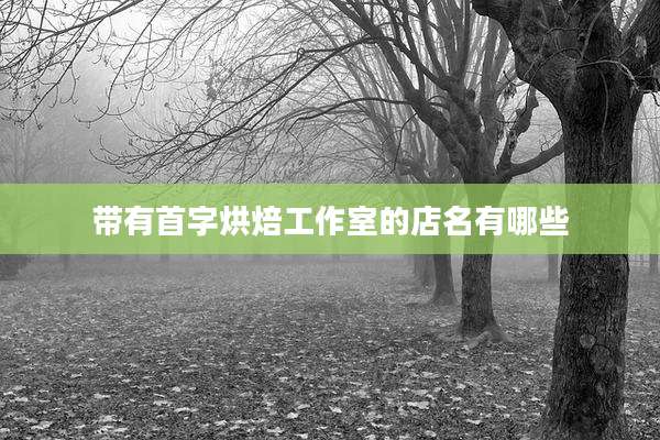 带有首字烘焙工作室的店名有哪些
