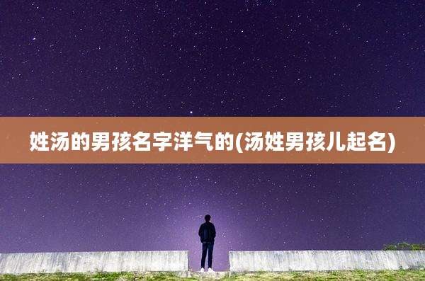 姓汤的男孩名字洋气的(汤姓男孩儿起名)