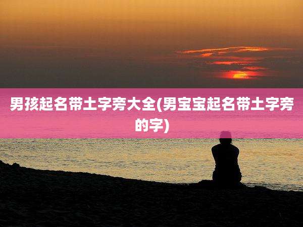 男孩起名带土字旁大全(男宝宝起名带土字旁的字)