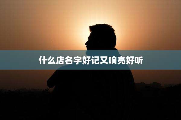 什么店名字好记又响亮好听