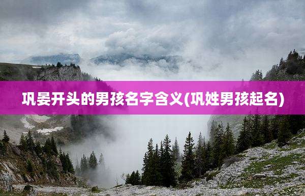 巩晏开头的男孩名字含义(巩姓男孩起名)