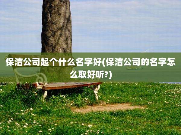保洁公司起个什么名字好(保洁公司的名字怎么取好听?)