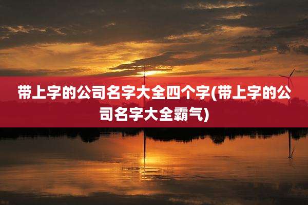带上字的公司名字大全四个字(带上字的公司名字大全霸气)