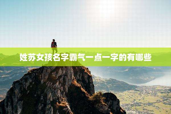姓苏女孩名字霸气一点一字的有哪些