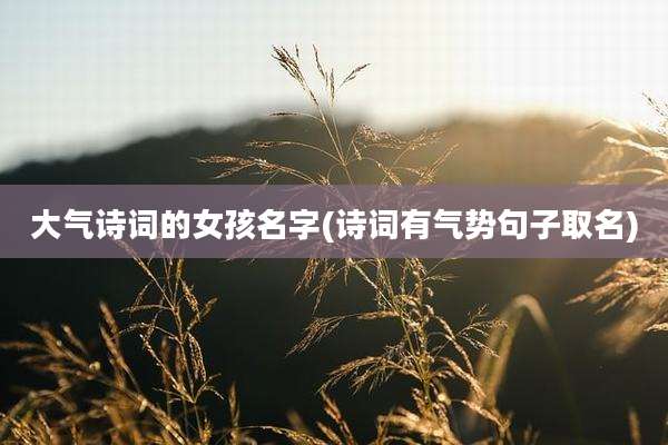 大气诗词的女孩名字(诗词有气势句子取名)