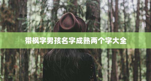 带枫字男孩名字成熟两个字大全