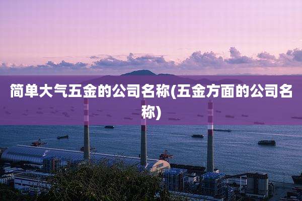 简单大气五金的公司名称(五金方面的公司名称)