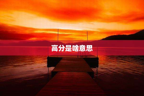 高分是啥意思