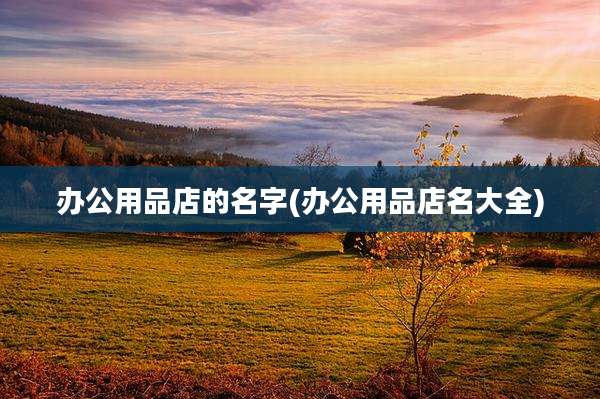 办公用品店的名字(办公用品店名大全)