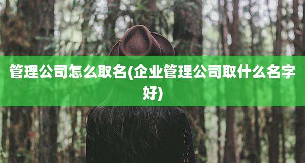 管理公司怎么取名(企业管理公司取什么名字好)