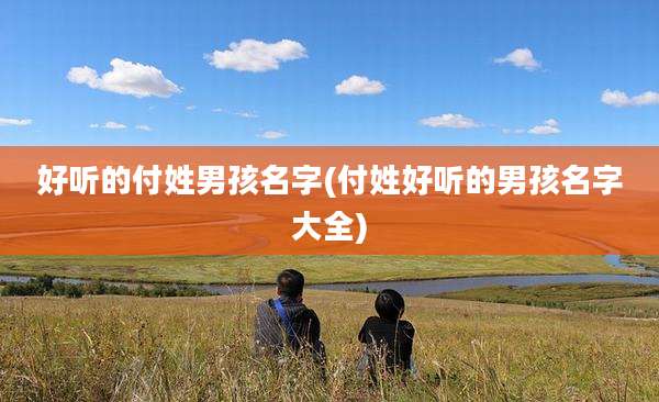 好听的付姓男孩名字(付姓好听的男孩名字大全)