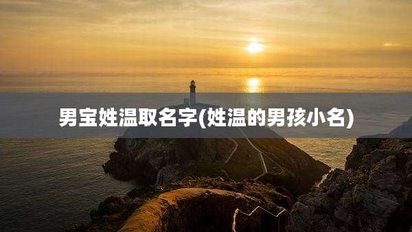 男宝姓温取名字(姓温的男孩小名)