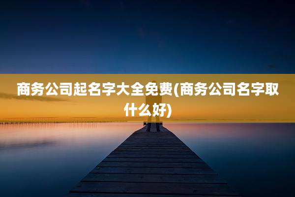 商务公司起名字大全免费(商务公司名字取什么好)