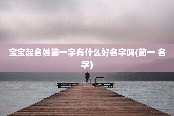 宝宝起名姓简一字有什么好名字吗(简一 名字)