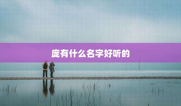 庞有什么名字好听的