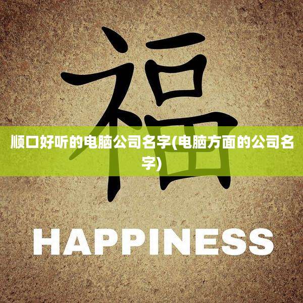 顺口好听的电脑公司名字(电脑方面的公司名字)
