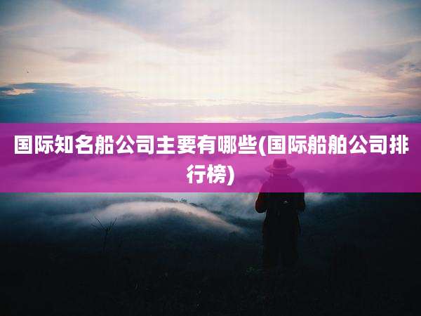 国际知名船公司主要有哪些(国际船舶公司排行榜)