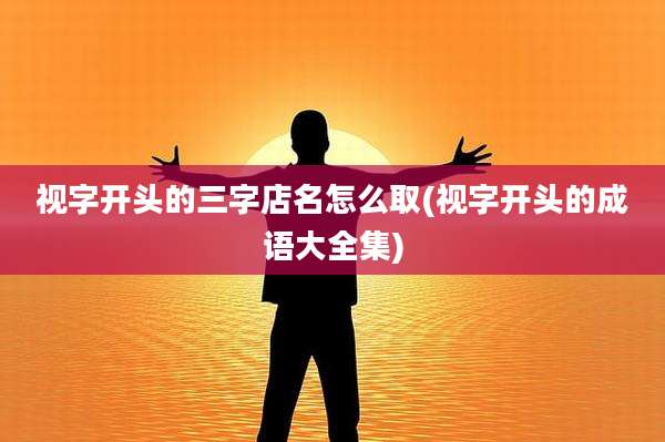 视字开头的三字店名怎么取(视字开头的成语大全集)
