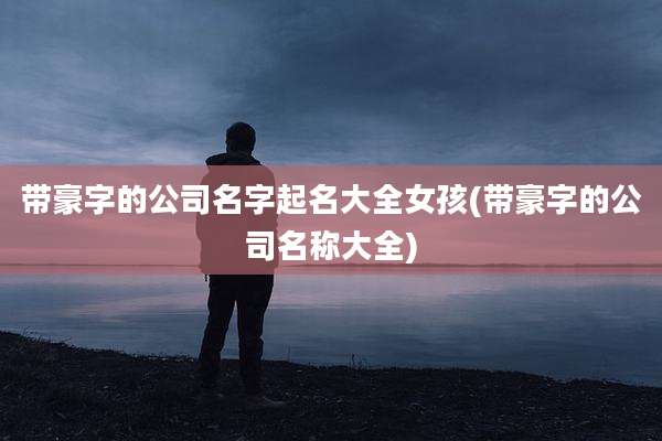 带豪字的公司名字起名大全女孩(带豪字的公司名称大全)
