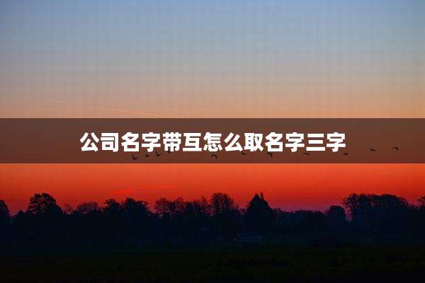 公司名字带互怎么取名字三字