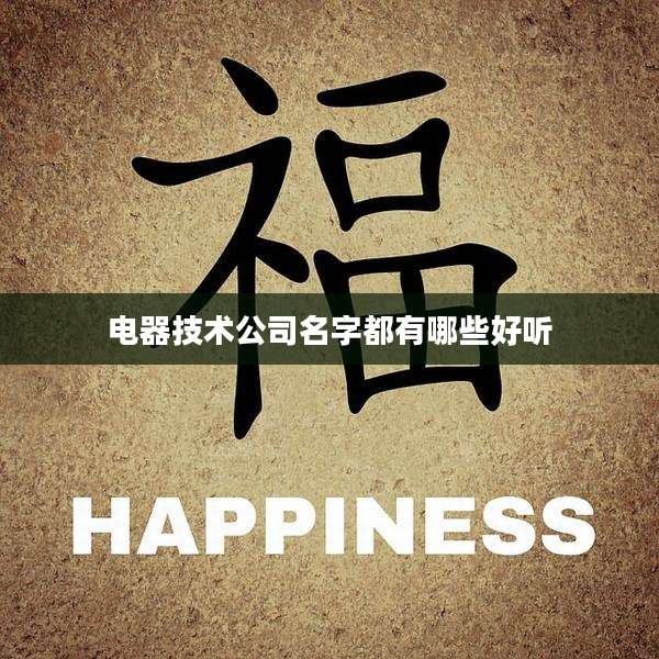 电器技术公司名字都有哪些好听