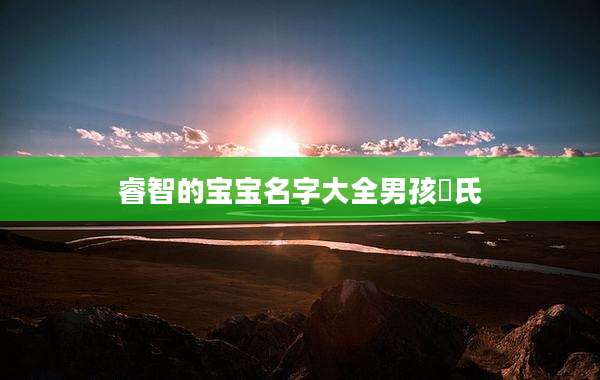 睿智的宝宝名字大全男孩嵺氏