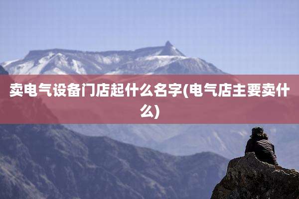 卖电气设备门店起什么名字(电气店主要卖什么)