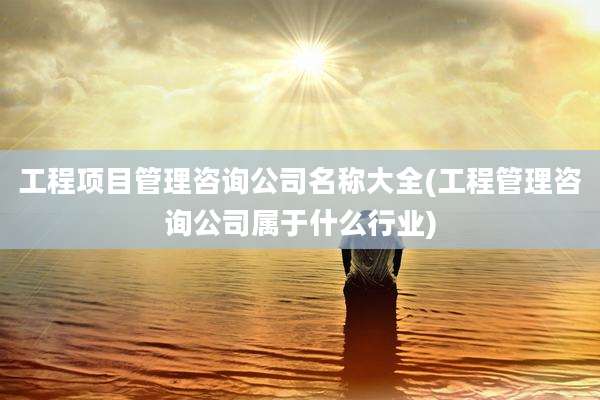 工程项目管理咨询公司名称大全(工程管理咨询公司属于什么行业)