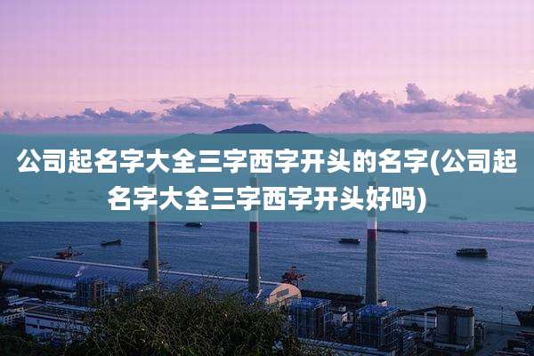 公司起名字大全三字西字开头的名字(公司起名字大全三字西字开头好吗)