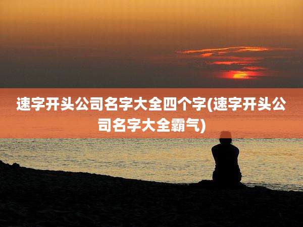速字开头公司名字大全四个字(速字开头公司名字大全霸气)