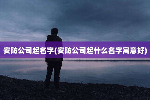 安防公司起名字(安防公司起什么名字寓意好)