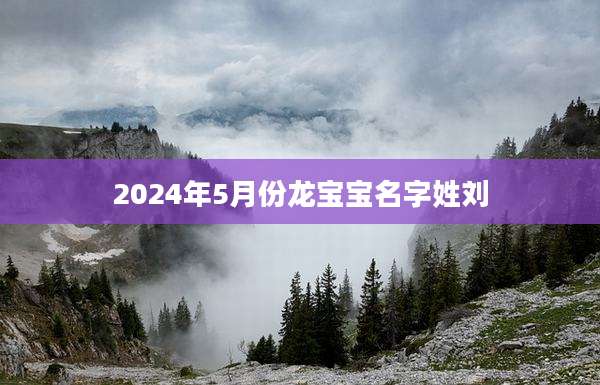 2024年5月份龙宝宝名字姓刘