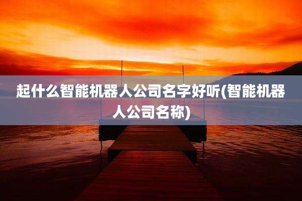 起什么智能机器人公司名字好听(智能机器人公司名称)
