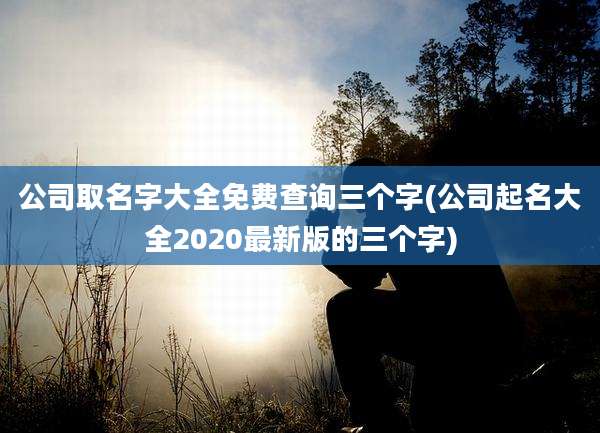 公司取名字大全免费查询三个字(公司起名大全2020最新版的三个字)