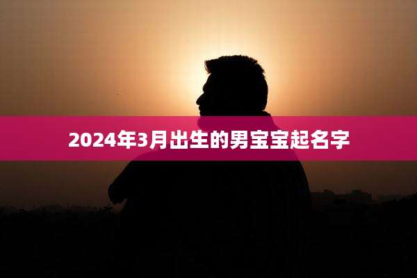 2024年3月出生的男宝宝起名字