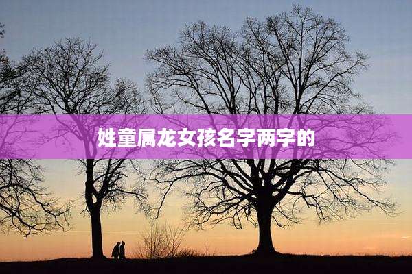 姓童属龙女孩名字两字的