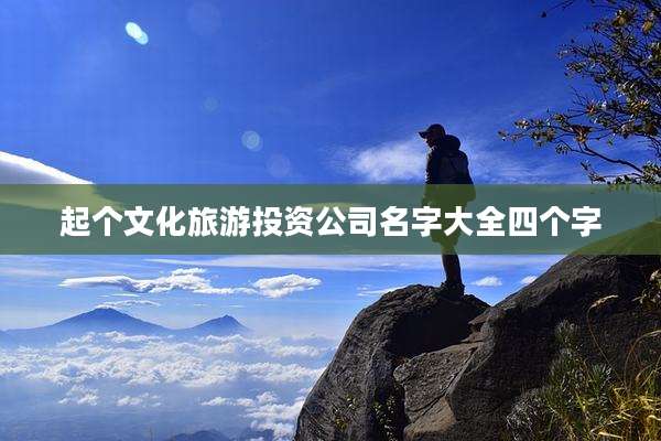 起个文化旅游投资公司名字大全四个字