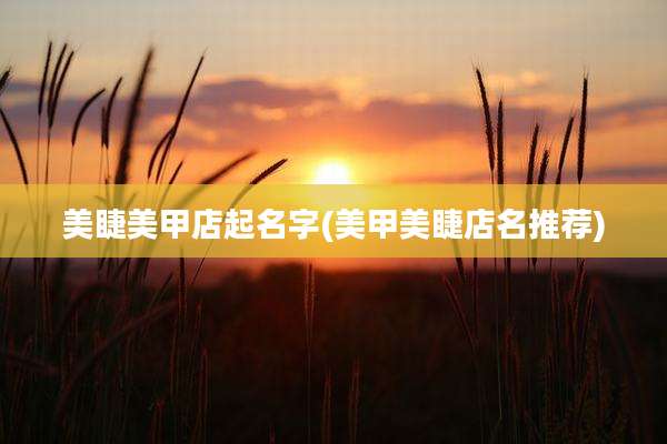 美睫美甲店起名字(美甲美睫店名推荐)