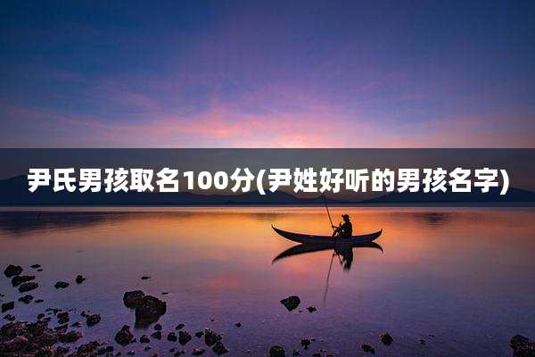 尹氏男孩取名100分(尹姓好听的男孩名字)