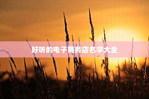 好听的电子商务店名字大全