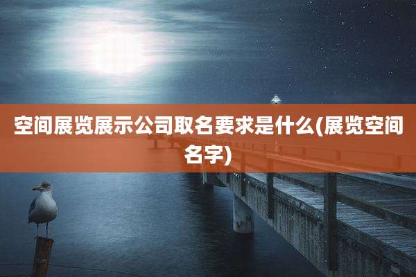 空间展览展示公司取名要求是什么(展览空间名字)