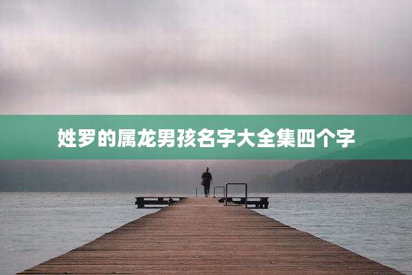 姓罗的属龙男孩名字大全集四个字