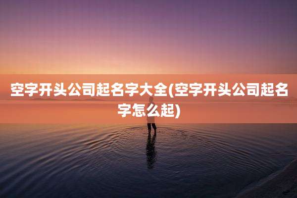 空字开头公司起名字大全(空字开头公司起名字怎么起)