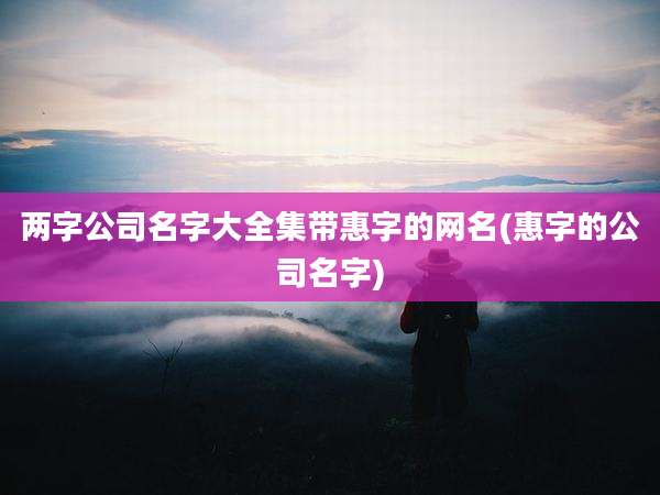 两字公司名字大全集带惠字的网名(惠字的公司名字)