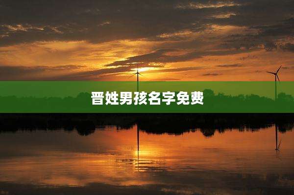 晋姓男孩名字免费