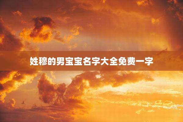 姓穆的男宝宝名字大全免费一字