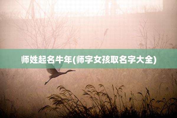 师姓起名牛年(师字女孩取名字大全)