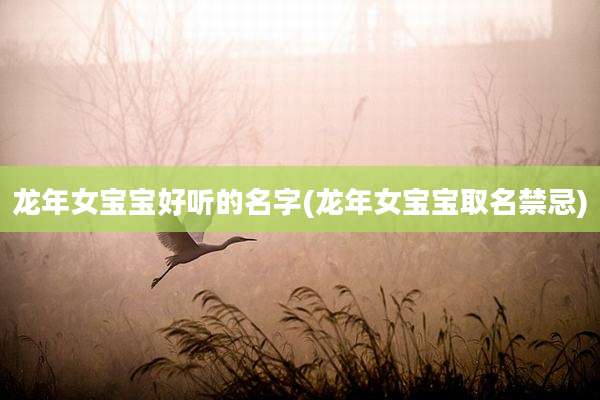 龙年女宝宝好听的名字(龙年女宝宝取名禁忌)