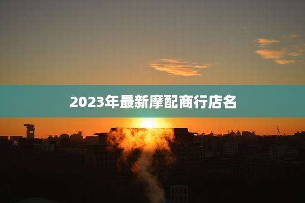 2023年最新摩配商行店名